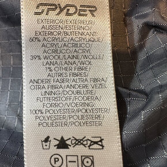 Spyder Wind Stopper Wool Red Gray Sweater Jacket 1/4 Zip Lined Mens Size Large - Picture 11 of 11